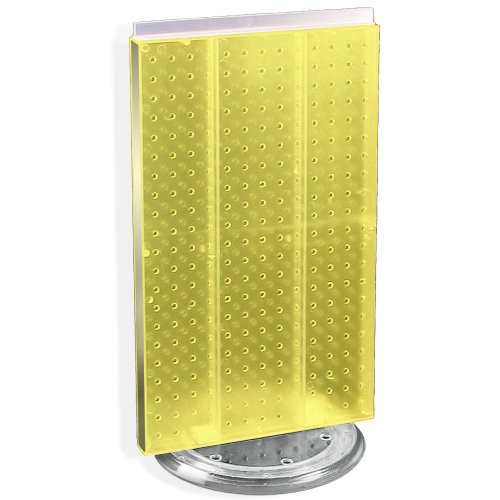 Azar 700513-YEL Pegboard Two-Sided Counter Display Yellow Translucent Pegboard