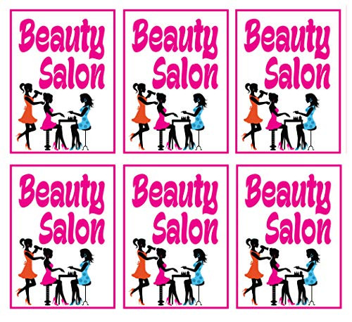 Beauty Salon  Large Store WindowWall Retail Display Paper Signs  Full Color  18w x 24h 6 Pack