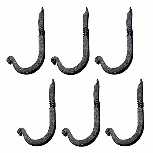 6 Hook Black RSF Iron Single 3 12 H X 1 14 Proj  Renovators Supply