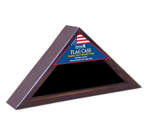 www_usflags_com Cherry Wood Triangle Flag Display Case for 5x9_5 Flag