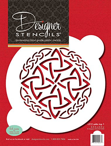 Designer Stencils C312 Celtic Top 1 Cake Stencil, Beige/semi-transparent