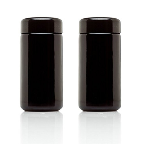 Infinity Jars 100 ml 3_3 fl oz Tall Black Ultraviolet Refillable Empty Glass Screw Top Jar 2-Pack