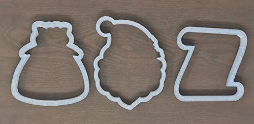 Christmas Santa Cookie Cutter Set - American Confections - Santa's Toy Bag, Santa List - Set of 3