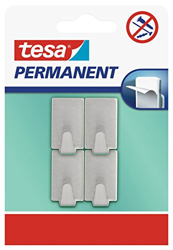 Tesa 66612  00000  00 Hook Permanent Rectangular Size S Metal