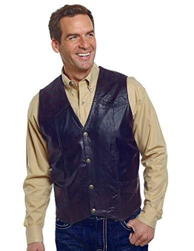 Cripple Creek Mens Antique Chocolate Leather Vest Chocolate X-Large