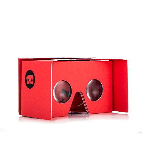 I Am Cardboard VR Box | The Best Google Cardboard Virtual Reality Viewer for iPhone and Android | Google Cardboard v2 Headset Inspired | Small and Unique Travel Gift Under 20 Dollars (Red)