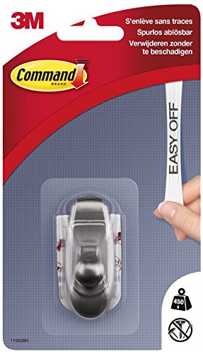 Command Metal Hook 17062Bn-Look Timeless S 450 g Weight Oval 1 Hook and 2 Strips-Chrome