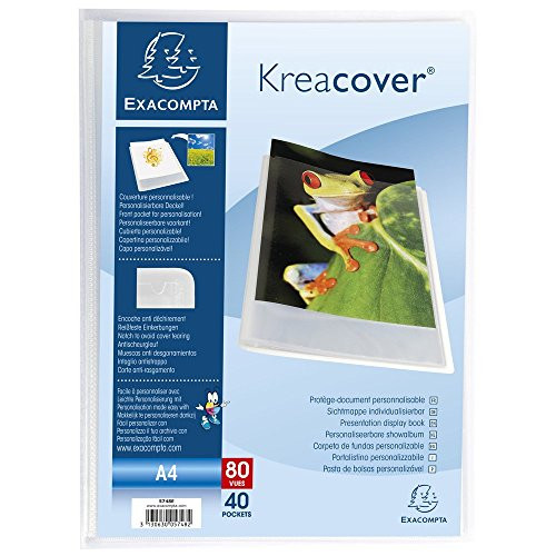 Kreacover A4 Semi-Rigid PP Display Book 40 Pockets Clear