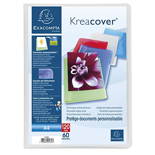 Exacompta Kreacover Semi-Rigid PP Display Book A4 60 Pockets - Assorted Colours Pack of 10