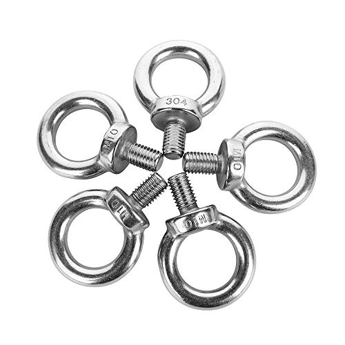 BTMB Stainless Steel Thread Machinery Shoulder Lifting Eye Bolt,Pack of 5 (M10)
