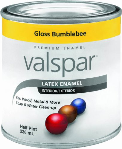 Valspar 65010 Premium Interior/Exterior Latex Enamel, .5-Pint, Bumble Bee Yellow