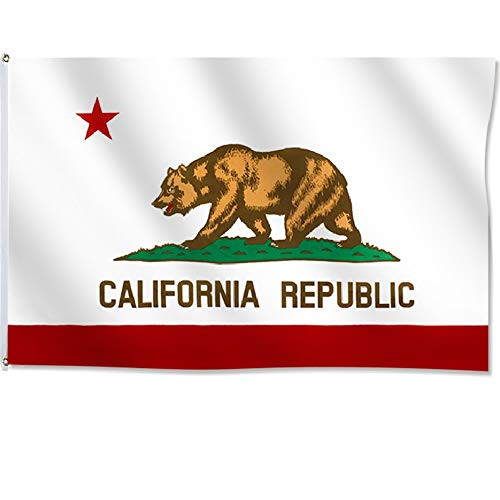 California Flag 3x5 Ft - California State Flags Polyester with Brass Grommets - Vivid Color - Canvas Header and Double Stitched California Flag 3x5 Ft - California State Flags Polyester with Brass Grommets - Vivid Color - Canvas Header and Double Stitched