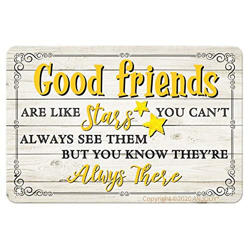 Vintage Metal Tin Signs - Good Friends are Like Stars - Aluminum Sign for Cafe Home Coffee Bar Pub Garage Hotel Garden Wall Decor Art