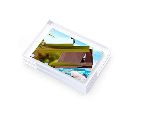 Photo Frame Picture Display Acrylic Pictures Frame 1_6x2_4 Inch Photo Frame with Double Side Magnetic Picture DisplayClear