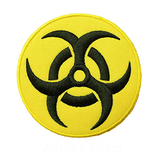 Danger Symbol Radiation Warning Yellow Sign Iron on Patch Embroidered Applique Craft Accessories Clothes Jean Decoration