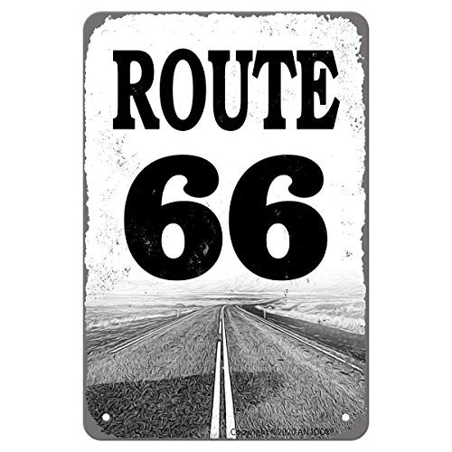 ANJOOY Metal Tin Signs Vintage - Route 66 - High Way Road Signs for Garage Man Cave Bar Home Wall Decoration 8x12 ANJOOY Metal Tin Signs Vintage - Route 66 - High Way Road Signs for Garage Man Cave Bar Home Wall Decoration 8x12