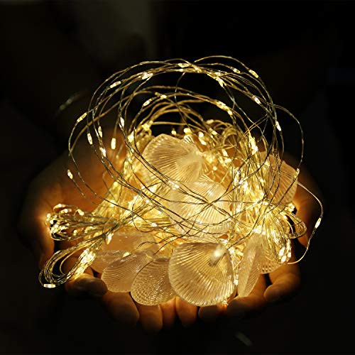 AGM Seashell LED String Lights 9_8Ft 8 Modes 300 Led Seashell Lights Waterproof String Lights Indoor Outdoor for Christmas Halloween Party Wedding Home Patio Bedroom