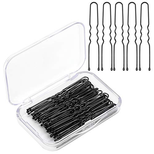 AIEX 50Pcs Hair Pins Kit U-shaped Hair Clips Secure Hold Bobby Pins Hair Clips for Women Girls and Hairdressing Salon Black AIEX 50Pcs Hair Pins Kit U-shaped Hair Clips Secure Hold Bobby Pins Hair Clips for Women Girls and Hairdressing Salon Black