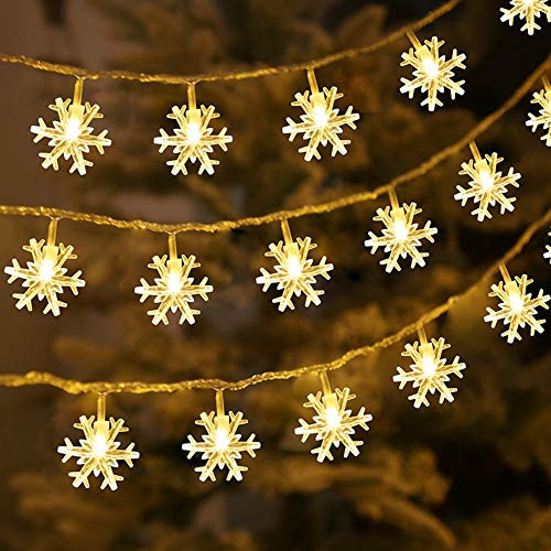 Amomey Christmas Lights USB Snowflake Lights String Christmas Party Decorative Fairy Lights for Room Decor Indoor Outdoor Celebration Lighting 19ft 40LED Warm Color Amomey Christmas Lights USB Snowflake Lights String Christmas Party Decorative Fairy Lights for Room Decor Indoor Outdoor Celebration Lighting 19ft 40LED Warm Color