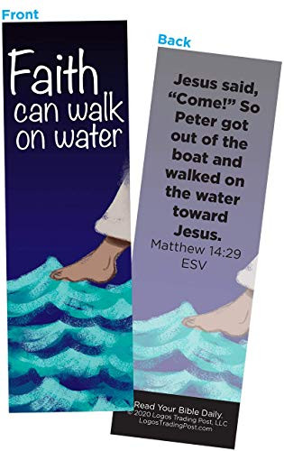 Children and Youth Bookmark Faith Can Walk on Water Matthew 1429 Pack of 25 Handouts for Classroom Sunday School and Bible Study