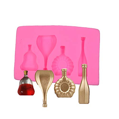 Wine Botte Silicone Fondant Mold for Sugarcraft Cake Decorating Cupcake Topper Epoxy Resin Polymer Clay
