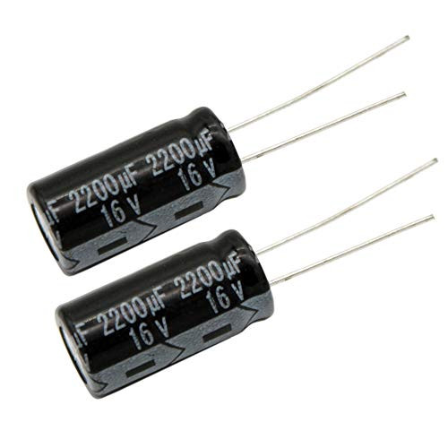 PoiLee 2200uF 16V Capacitor 10X20mm 105C 2200uF 16Voltage Aluminum Electrolytic Capacitors Pack of 6 PCS