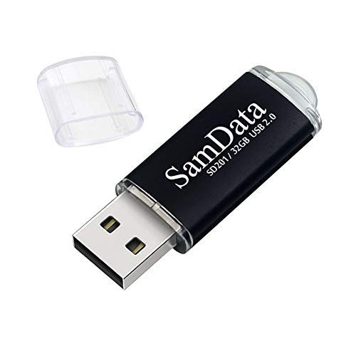 SamData USB Flash Drives 32GB 1 Pack USB 2_0 Thumb Drives Memory Stick Data Storage Jump Drive Zip Drive Drive with Led Indicator Black 32GB-1Pack