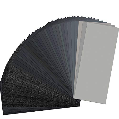 YXYL 60PCS Sand Paper 120 To 5000 Assorted Grit Sandpaper for Wood Furniture Wet Sandpaper for Metal Sanding Automotive Sandpaper 9 x 3_6 Inch Wet Dry Sandpaper Assortment Sanding Paper Sheets