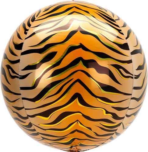 Anagram 16 Tiger Print Orbz Foil Balloon Multicolor