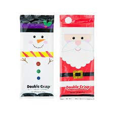 Double Crisp Chocolate Bars Christmas Santa  Snowman Stocking Stuffer 2pk