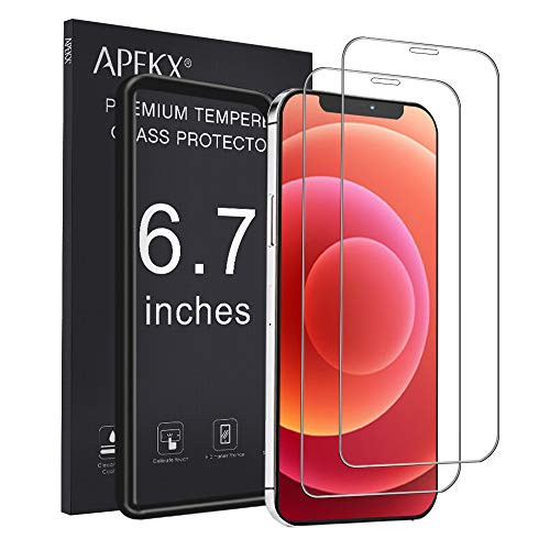 APEKX Compatible with iPhone 12 Pro Max Screen Protector 2020 6_7 Inch 2 Pack 9H Tempered Glass for iPhone 12 Pro Max Easy to Install