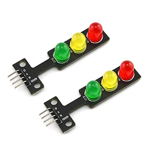 E-outstanding Mini Traffic Light 2PCS 5V Mini Light-Emitting Diode Traffic Light Display Module for Arduino DIY Project AccessoriesSignal Light Electronic Module