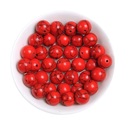 Red Turquoise Beads for Jewelry Making Handmade Turquoise Stone Beads for Bracelets Spacers Round Loose Beads Strand 45pcs 8mm Turquoise Jewelry Beads Red Turquoise Beads for Jewelry Making Handmade Turquoise Stone Beads for Bracelets Spacers Round Loose Beads Strand 45pcs 8mm Turquoise Jewelry Beads