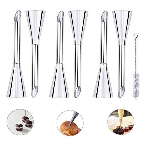 Cream Icing Piping Nozzle Tip 6 Pack Puff Nozzle Tip Stainless Steel Nozzle Cream Puff Cake Decor Tool