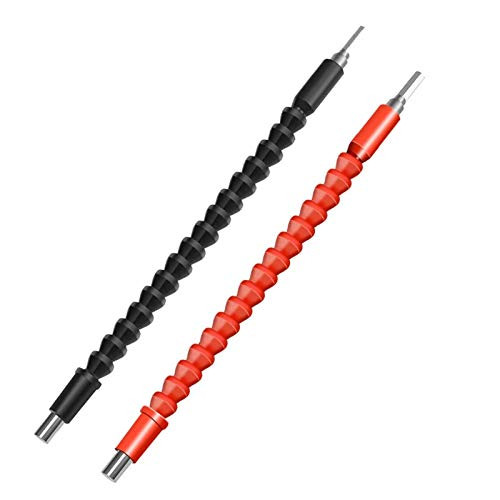 Flexible Drill Bit Extension Screwdriver Bits Magnetic Drill Bits Flexible Expansion Bits Drill Flexible Shaft Screwdriver Extension for Electrical Power Screwdriver Hand Drill Multi-angle Work 2PCS