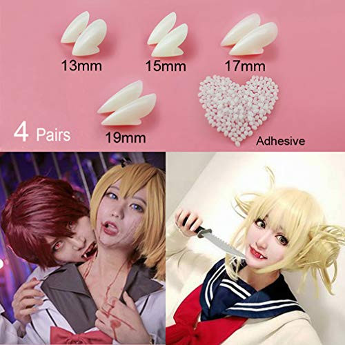 UVEEFUN 4 Pairs Vampire Teeth Fangs Fake Teeth for Halloween Party Zombie Ghost Devil Cosplay - Include Fangs Adhesive - 13mm 15mm 17mm 19mm UVEEFUN 4 Pairs Vampire Teeth Fangs Fake Teeth for Halloween Party Zombie Ghost Devil Cosplay - Include Fangs Adhesive - 13mm 15mm 17mm 19mm