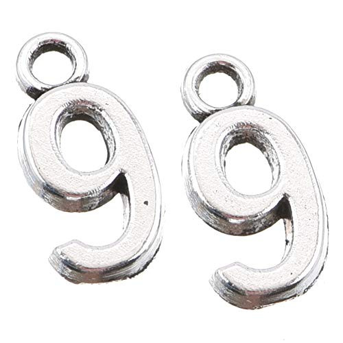 100pcs Antique Silver Plated 9 Figures Numbers Charms Pendant for Necklace Bracelet DIY Jewelry Making Accessories 13x6mm a-1179 100pcs Antique Silver Plated 9 Figures Numbers Charms Pendant for Necklace Bracelet DIY Jewelry Making Accessories 13x6mm a-1179