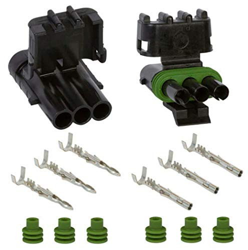 Delphi Weather Pack 3 Way Sealed Connector Assembly Kit for 20-18 AWG 0_5-0_8 mm2