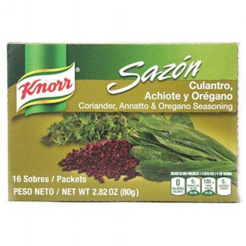 Knorr Sazon Seasoning Coriander Annatto and Oregano 2_8 oz 16 ct Knorr Sazon Seasoning Coriander Annatto and Oregano 2_8 oz 16 ct