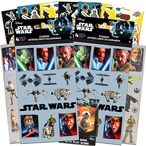 Disney Shop Star Wars Stickers for Kids Adults Decorations Bundle - 16 Pc Star Wars Party Decorations Star Wars Party Favors Star Wars Decorations Birthday