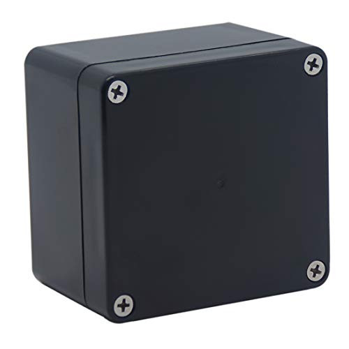 Raculety Project Box IP65 Waterproof Junction Box ABS Plastic Black Electrical Boxes DIY Electronic Project Case Power Enclosure 3_27x3_19x2_2 inch 83x81x56mm