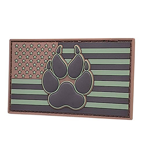 LEGEEON Multicam USA America Flag PVC OCP K-9 Paw Dog Handler Morale Rubber Fastener