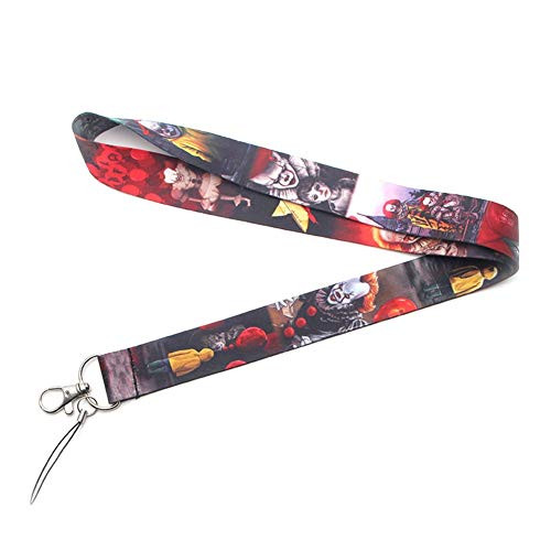 Premium IT Pennywise Horror Character Lanyard Themed - Hook  and  Phone String - Keychains or ID Badge Holders