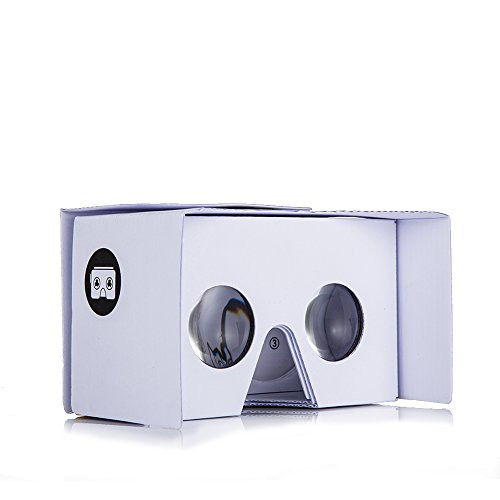 I Am Cardboard VR Box | The Best Google Cardboard Virtual Reality Viewer for iPhone and Android | Google Cardboard v2 Headset Inspired | Small and Unique Travel Gift Under 20 Dollars (White)