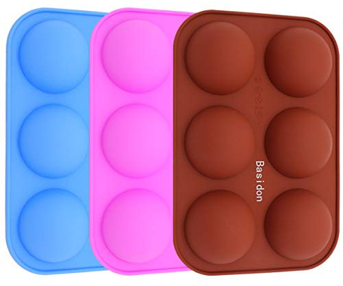 Silicone Molds 6 Holes Semi Sphere Chocolate Molds 3 Pack Silicone Baking Mold for Making Hot Chocolate Bombs Cake Jelly