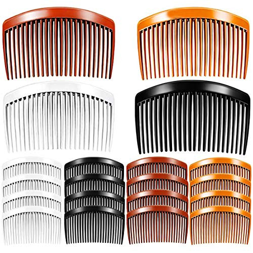 16 Pieces French Hair Comb Plastic Hair Side Combs Straight Teeth Hair Clip Comb Bridal Wedding Veil Comb for Girls Women Fine Hair
