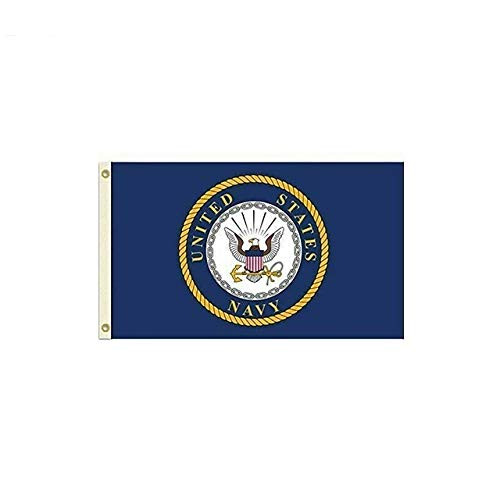 BirchRiver 3x5 US Navy Emblem Seal Flag- Vivid Color and UV Fade Resistant - Strong Header and Double Stitched  United States Naval Military Banner Polyester with Brass Grommets