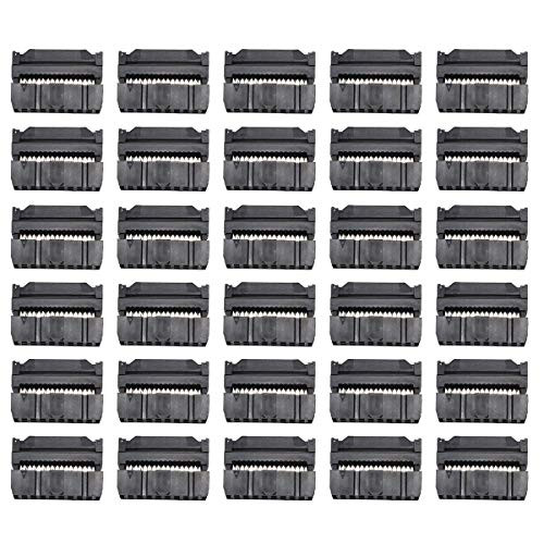 E-outstanding JTAG ISP Socket 30PCS FC-16P Female 2_54mm Pitch FC IDC Connector 2x8 Pin Dual Row ISP JTAG Header for Flat Ribbon Cable Sample 16P