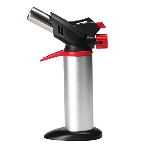 Blow Torch, Culinary Torch, Qiandy Kitchen Cooking Butane Torches, Creme Brulee Torch Adjustable Flame Lighter with Safety Lock for Baking, BBQ, DIY and Camping (Butane Gas Not Included)