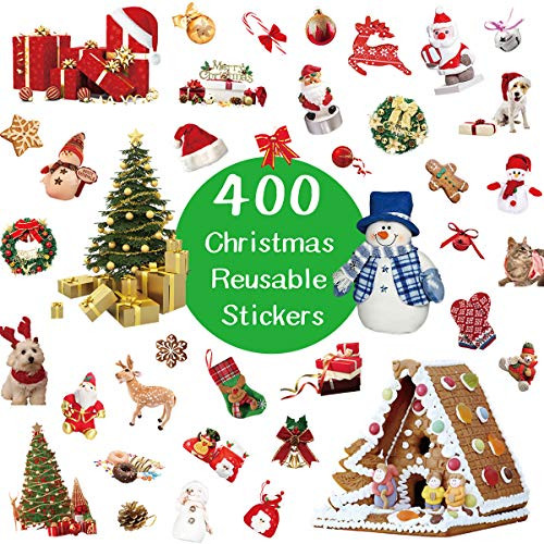 Christmas Stickers for Kids 400 Assortment Holiday Stickers for Party Favors 8 Sheets